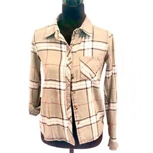 WET SEAL GRAY FLANNEL WITH RED DETAIL & WHITE LINES size small ladies 4-…